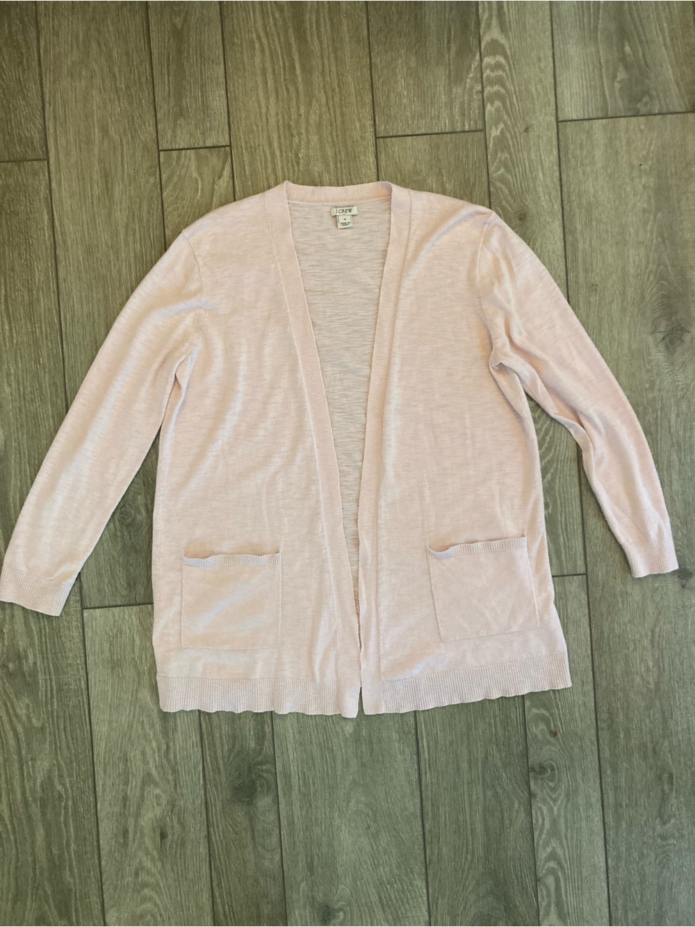 J. Crew Pale Pink Open-Front Women's Cardigan